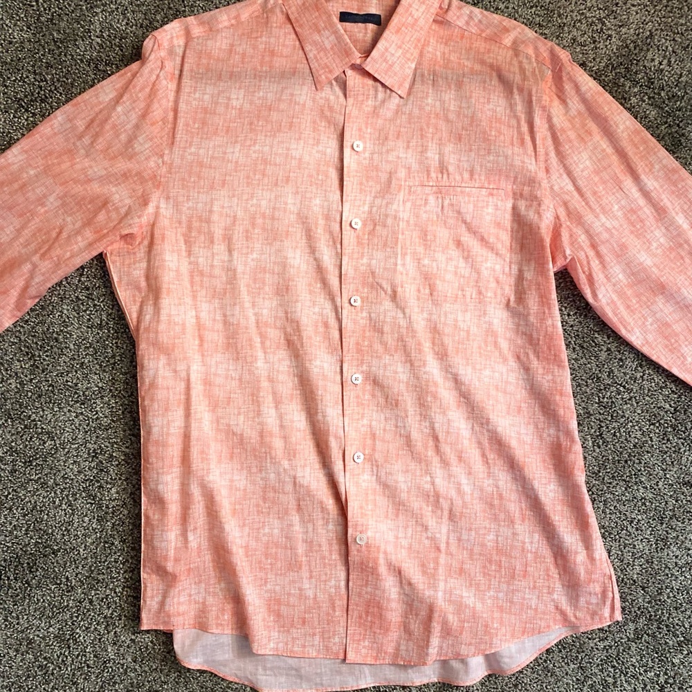 Zachary Prell Pink Casual Button Down Shirt Size L 100% Cotton